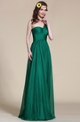 Verde Oscuro Vestido de Dama Largo Cintura Imperio