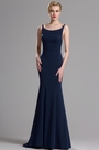 Navy Blue Strapped Mermaid Evening Prom Dress