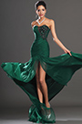 Stunning Green High Slit Strapless Evening Dress