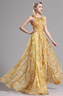 Halter Neck Yellow Printed Summer BOHO Evening Dress
