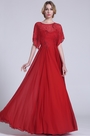 Gorgeous Red Evening Gown With Illusion Bodice