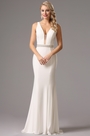Sexy Plunging Neckline White Prom Dress Formal Gown