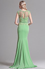 Robe de Soirée Sirène Dentelle Bijoux Perlés Vert
