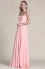 Elegant Trägerlos Süßausschnitt Rosa Abendkleid
