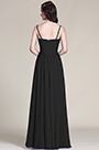 Sleeveless V Neck Black Bridesmaid Dress Evening Dress