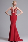 Red Sleeveless Mermaid Prom Gown Evening Dress