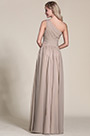 One Shoulder Grey Bridesmaid Dress Evening Dress