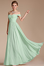 Off Shoulder Mint Bridesmaid Dress Evening Dress