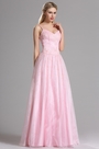 Rosa Schatz Stickerei A-Linie Prom Abendkleid