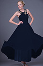 Beaded Halter Neck Blue Prom Dress Evening Dress