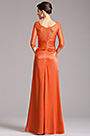 Modest Lace Sleeves Orange Mother of the Bride Gown