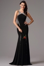 Gorgeous Black Long Formal Gown with Beaded Halter Neck