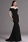 Meerjungfrau-Linie Elegant Schwarz Off-Shoulder Abendkleid