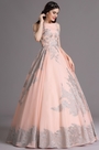 Robe Princesse Sans Manche en Dentelle Rose