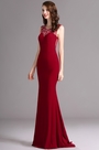 Carlyna Robe de Soirée Sirène Sans Manche Bordée Sirène Rouge