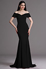 Meerjungfrau-Linie Elegant Schwarz Off-Shoulder Abendkleid