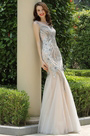 Carlyna Grey Beaded Sleeveless Mermaid Prom Formal Dress