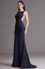 Navy Blue Sleeveless Evening Gown with Mermaid Train