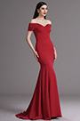 Burgundes Auf Schulter Mermaid Formal Abendkleid