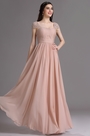 Blush Cap Sleeves Embroidery Beaded Prom Dress