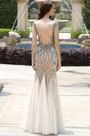 Carlyna Grey Beaded Sleeveless Mermaid Prom Formal Dress