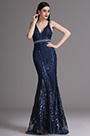Sexy Blau glitzernde Formal Abendkleid