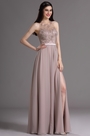 Halter Formal Gown with Embroidery and Beadings