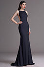 Navy Blue Sleeveless Evening Gown with Mermaid Train