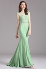 Carlyna Robe de Soirée Sirène Dentelle Vert Menthe