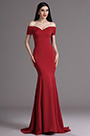 Burgundes Auf Schulter Mermaid Formal Abendkleid