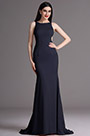 Navy Blue Sleeveless Evening Gown with Mermaid Train
