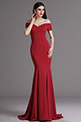 Burgundes Auf Schulter Mermaid Formal Abendkleid