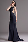 Navy Blue Sleeveless Evening Gown with Mermaid Train