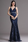 Sexy Blau glitzernde Formal Abendkleid