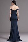 Blue Off Shoulder High Slit Formal Evening Dress