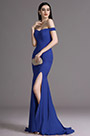Royal Blue Off Shoulder High Slit Formal Dress Evening Gown