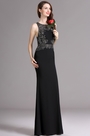 Carlyna Robe de Soirée Sirène Perlée Noire