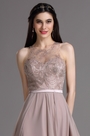 Halter Formal Gown with Embroidery and Beadings