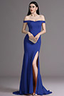Royal Blue Off Shoulder High Slit Formal Dress Evening Gown