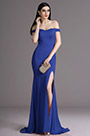 Royal Blue Off Shoulder High Slit Formal Dress Evening Gown