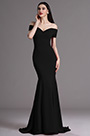Meerjungfrau-Linie Elegant Schwarz Off-Shoulder Abendkleid
