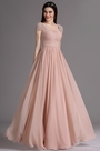 Blush Cap Sleeves Embroidery Beaded Prom Dress