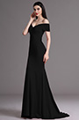 Meerjungfrau-Linie Elegant Schwarz Off-Shoulder Abendkleid