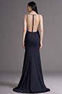 Navy Blue Sleeveless Evening Gown with Mermaid Train
