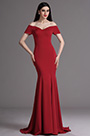 Burgundes Auf Schulter Mermaid Formal Abendkleid