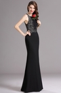 Carlyna Robe de Soirée Sirène Perlée Noire