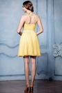 Gelb Neckholder Cocktail Brautjungfernkleid