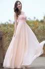 A-Linie Rosa Bodenlang Spitze Ball Abendkleid