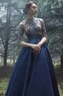 Robe de Princesse Perlée Manche Longue