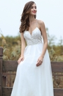 White Embroidery Spaghetti Straps Bridal Gown